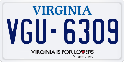 VA license plate VGU6309