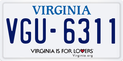 VA license plate VGU6311