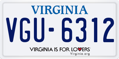 VA license plate VGU6312
