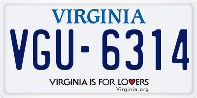 VA license plate VGU6314