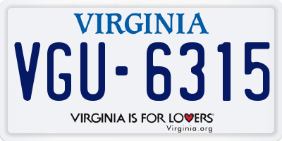 VA license plate VGU6315