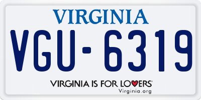 VA license plate VGU6319