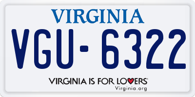 VA license plate VGU6322