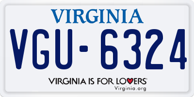 VA license plate VGU6324