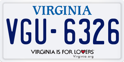 VA license plate VGU6326