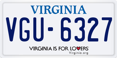VA license plate VGU6327