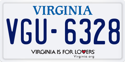 VA license plate VGU6328