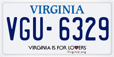 VA license plate VGU6329