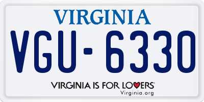 VA license plate VGU6330