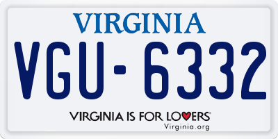 VA license plate VGU6332