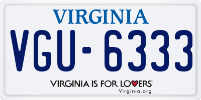 VA license plate VGU6333