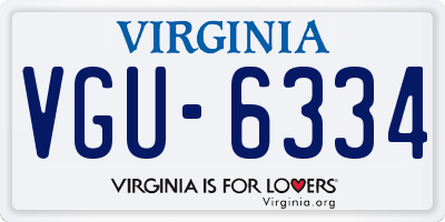 VA license plate VGU6334