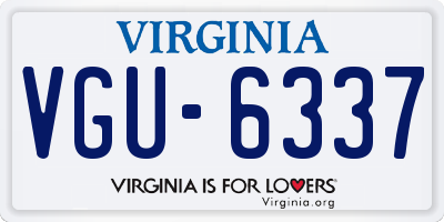 VA license plate VGU6337