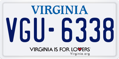 VA license plate VGU6338