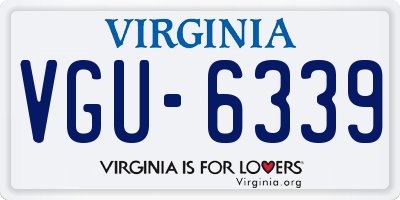 VA license plate VGU6339