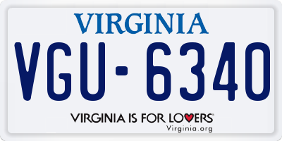 VA license plate VGU6340