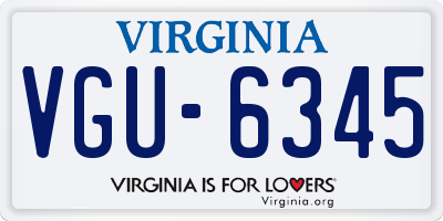 VA license plate VGU6345