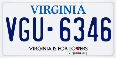 VA license plate VGU6346