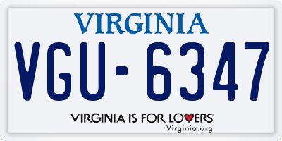 VA license plate VGU6347