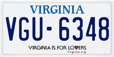 VA license plate VGU6348