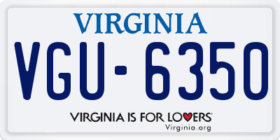 VA license plate VGU6350