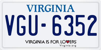 VA license plate VGU6352