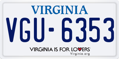 VA license plate VGU6353