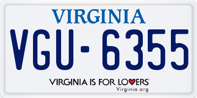 VA license plate VGU6355