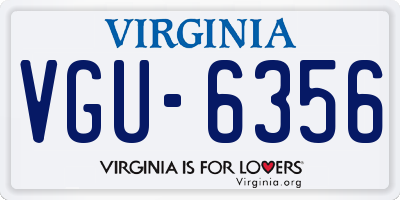 VA license plate VGU6356