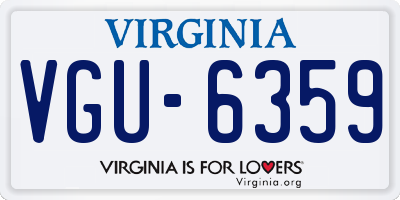 VA license plate VGU6359