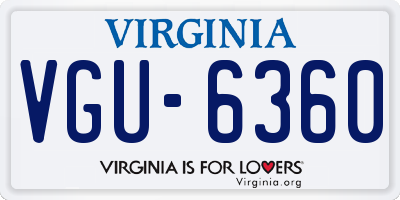 VA license plate VGU6360