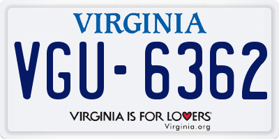 VA license plate VGU6362
