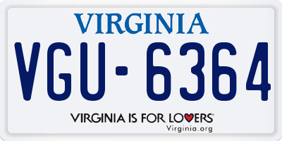 VA license plate VGU6364