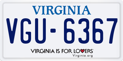 VA license plate VGU6367