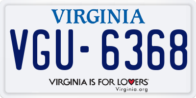 VA license plate VGU6368