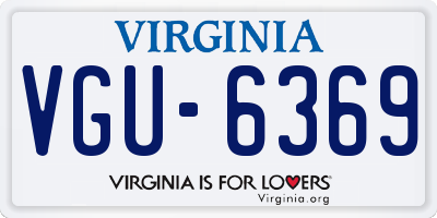 VA license plate VGU6369