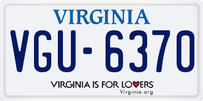 VA license plate VGU6370