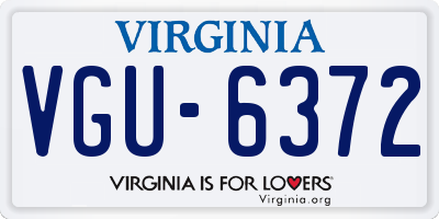 VA license plate VGU6372