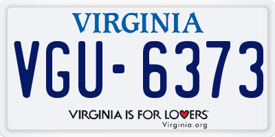 VA license plate VGU6373