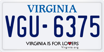 VA license plate VGU6375