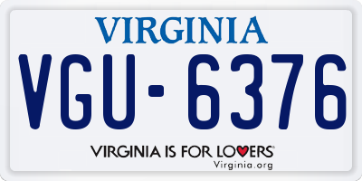 VA license plate VGU6376