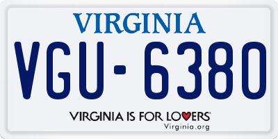VA license plate VGU6380