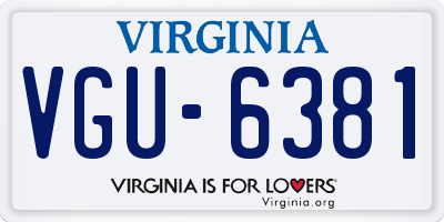 VA license plate VGU6381