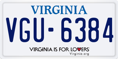VA license plate VGU6384