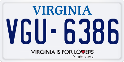 VA license plate VGU6386