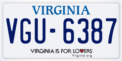 VA license plate VGU6387