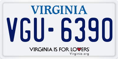 VA license plate VGU6390