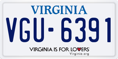 VA license plate VGU6391