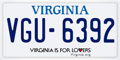 VA license plate VGU6392