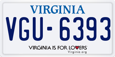 VA license plate VGU6393
